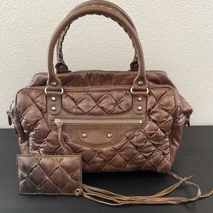 Balenciaga Matelasse Quilted Brown Hand Bag